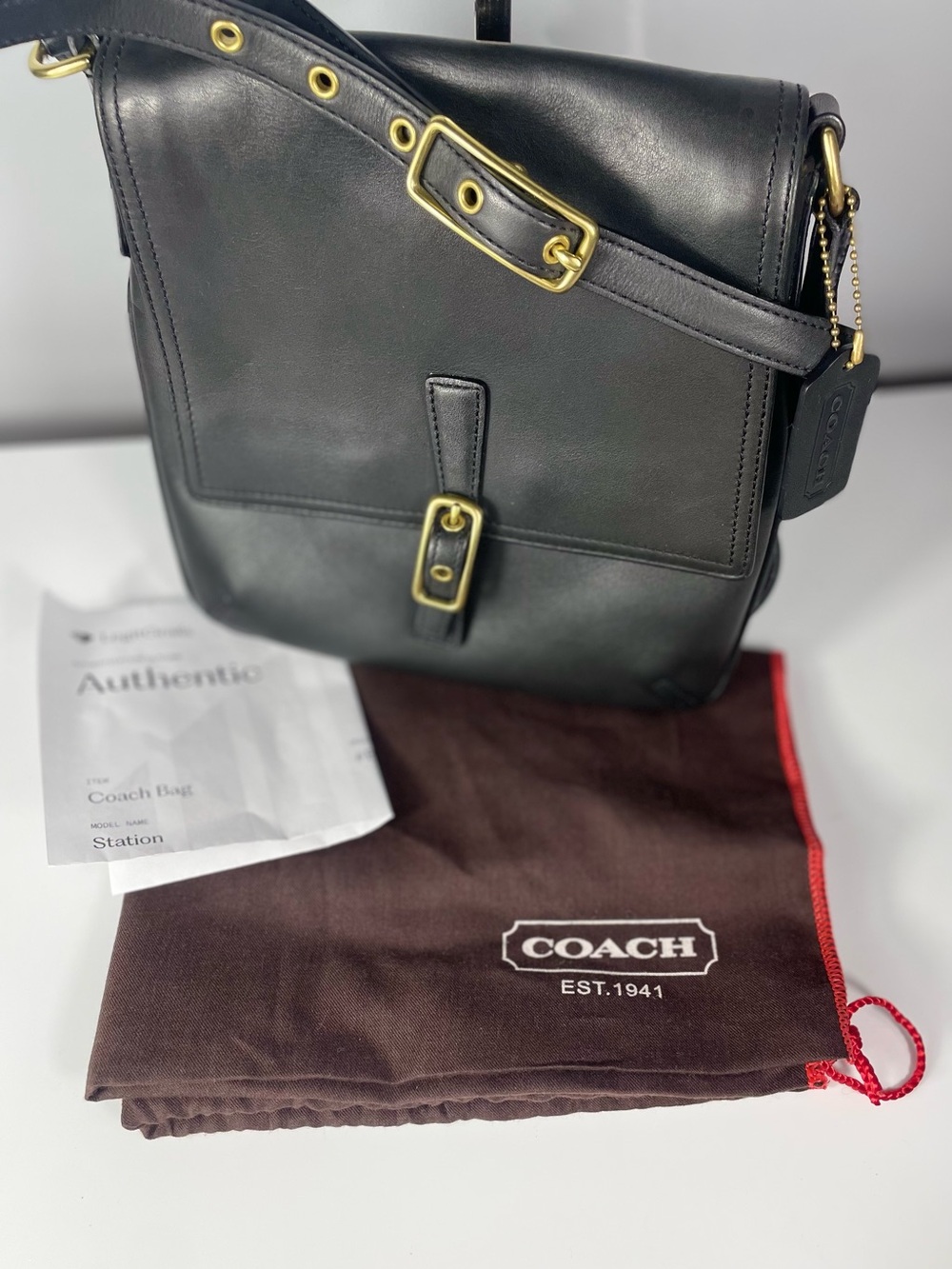Coach Legacy Slim Vintage Glove Tanned Leather Flap Crossbody -Full inclusion